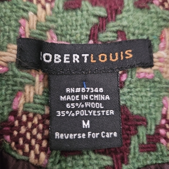 Robert Louis VTG Double Breasted Belted Wool Blend Coat Sz Med - Picture 11 of 11